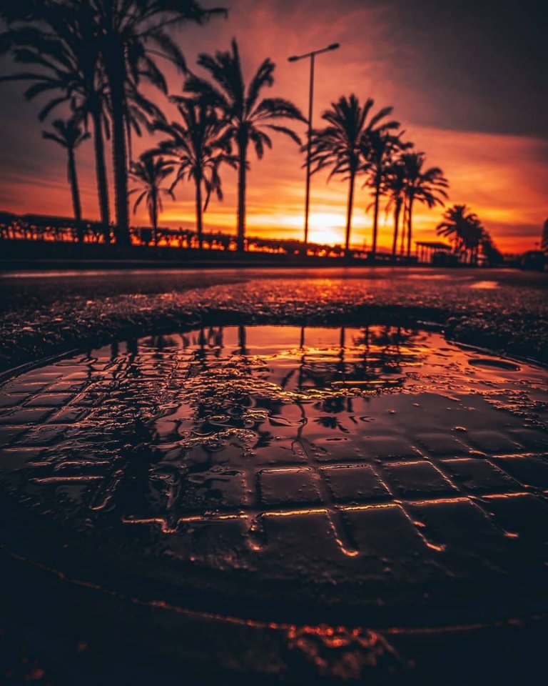 Sunset in Barcelona, ​​Spain