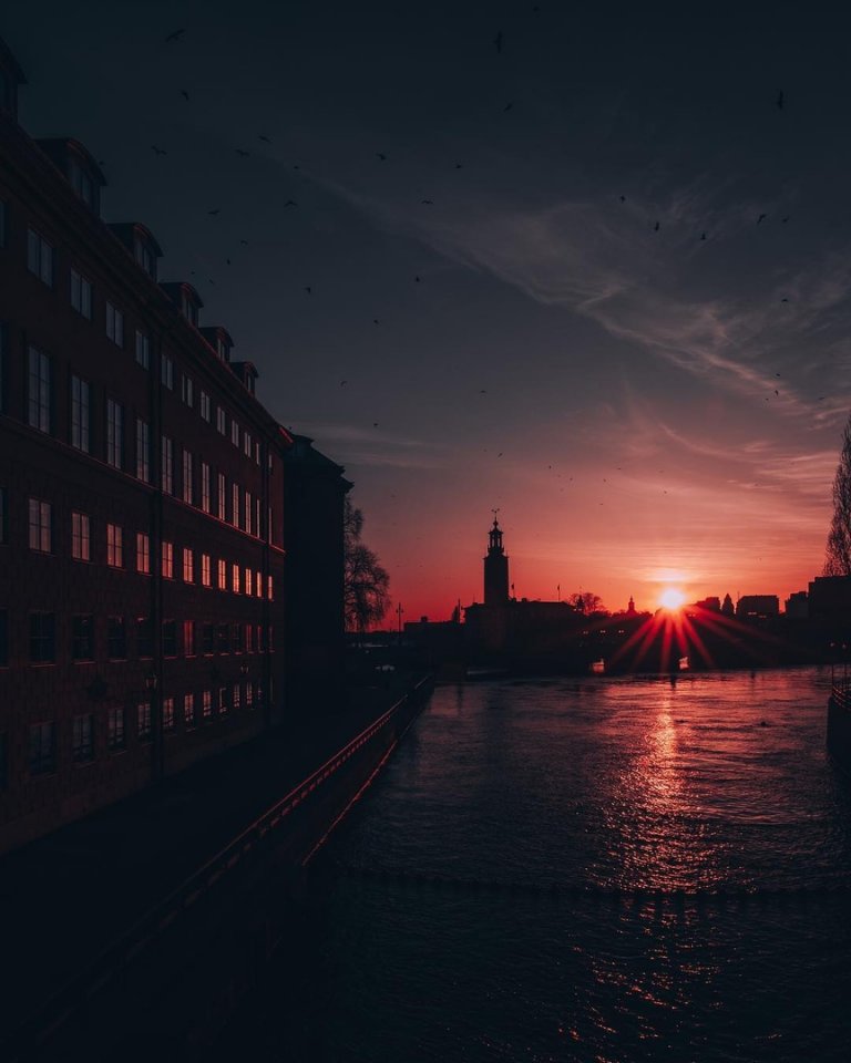 Sunset colors in Stockholm, Sweden