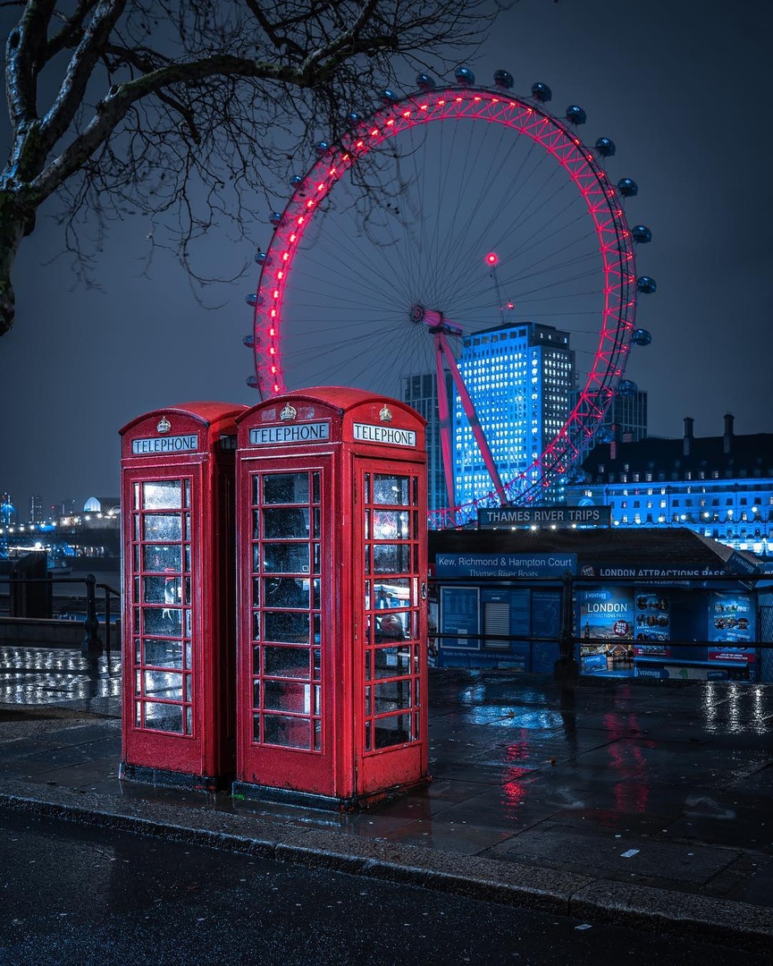 Famous London telephone booths