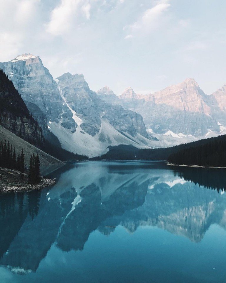 Lake Moroin - glacier lake in Banff National Park