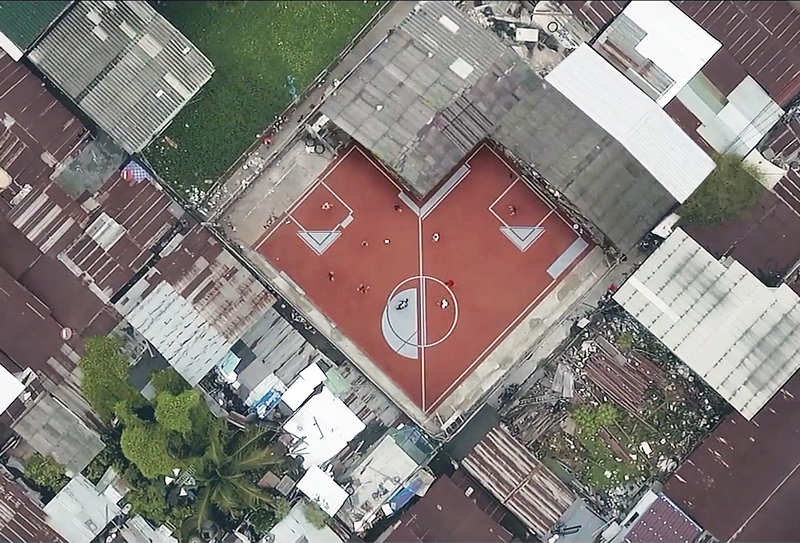 The world's first non-rectangular football field