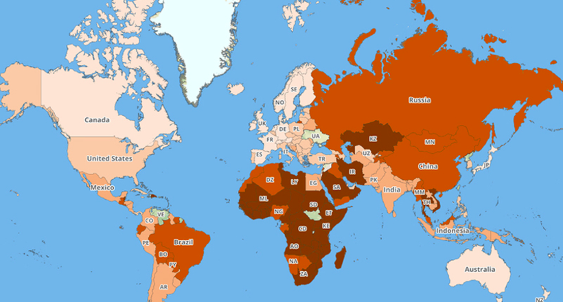 Maps of the most dangerous countries on the planet for those who plan to travel for 2018