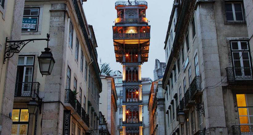 Santa Jousta: where the unusual elevator of the student Eiffel, that stands in the middle of Lisbon