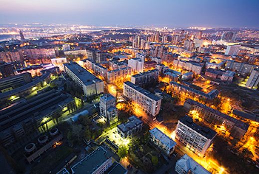 Klovskiy descent, the highest residential building in Ukraine