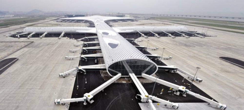 Futuristic terminal of Shenzhen Airport Baonan