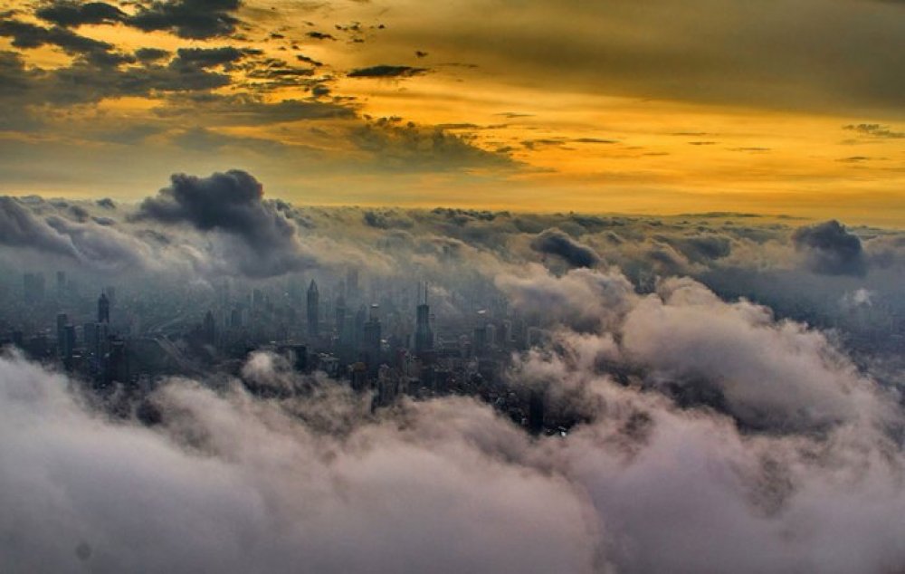 Photos of Shanghai from the height of the tower crane