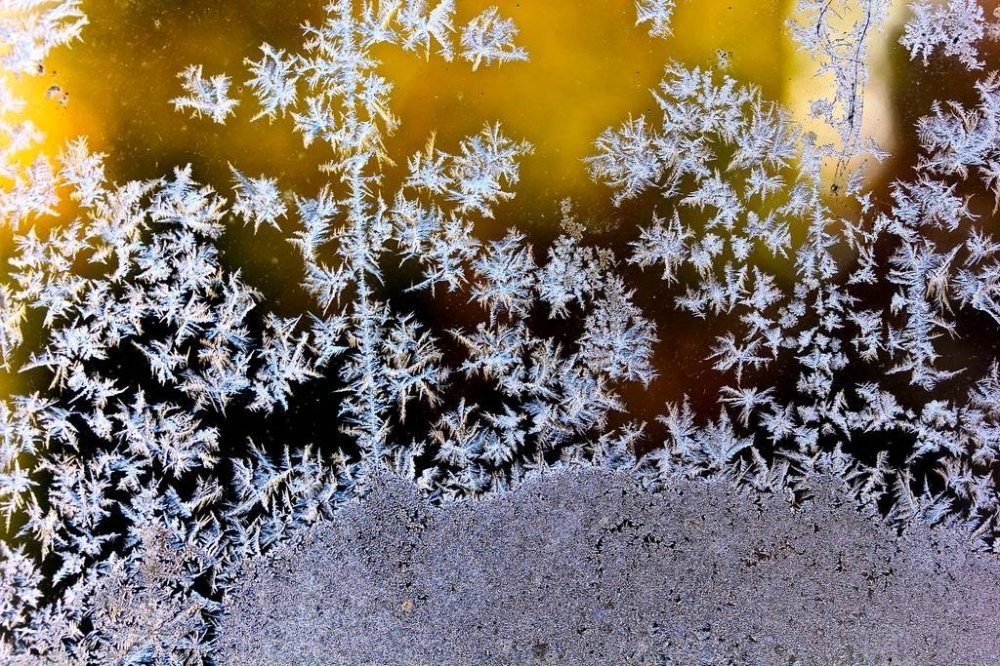 Frosty patterns on the glass