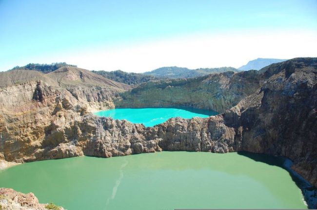 Kelimutu - the volcano of three different colored lakes