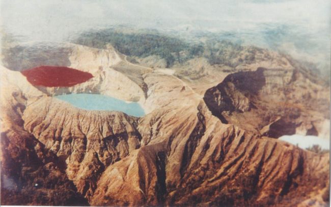 Kelimutu - the volcano of three different colored lakes