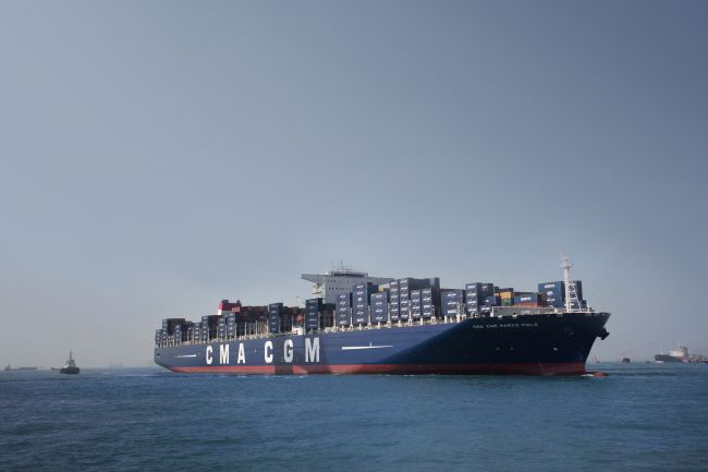 Найбільший в світі контейнерний корабель & laquo; CMA CGM Marco Polo & raquo;