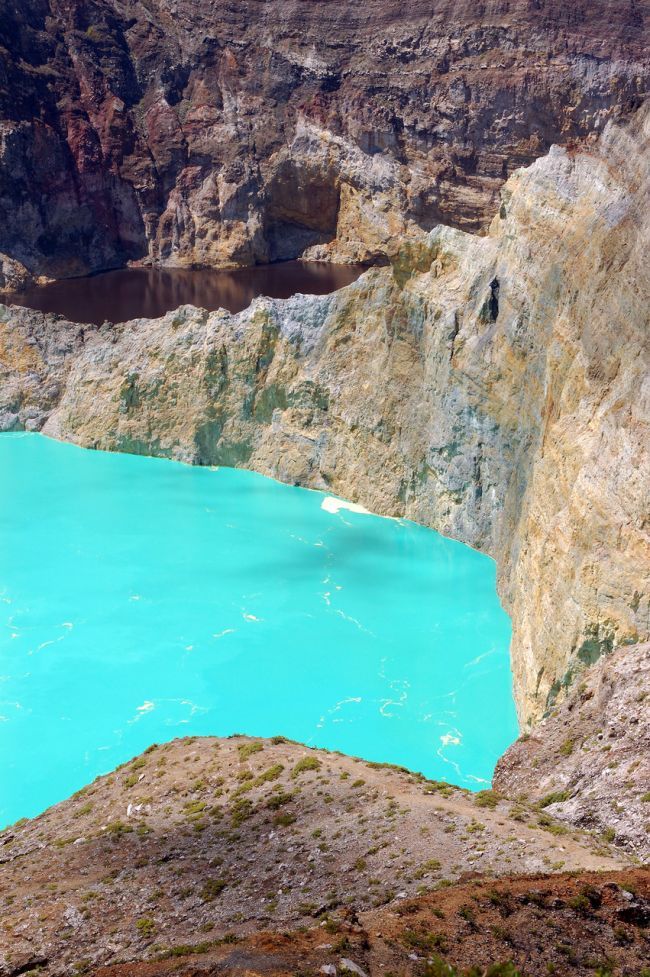 Kelimutu - the volcano of three different colored lakes