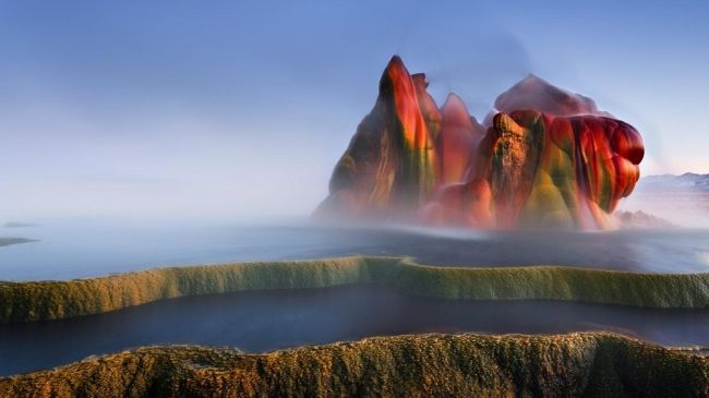 Unusual geyser in the Black Rock desert