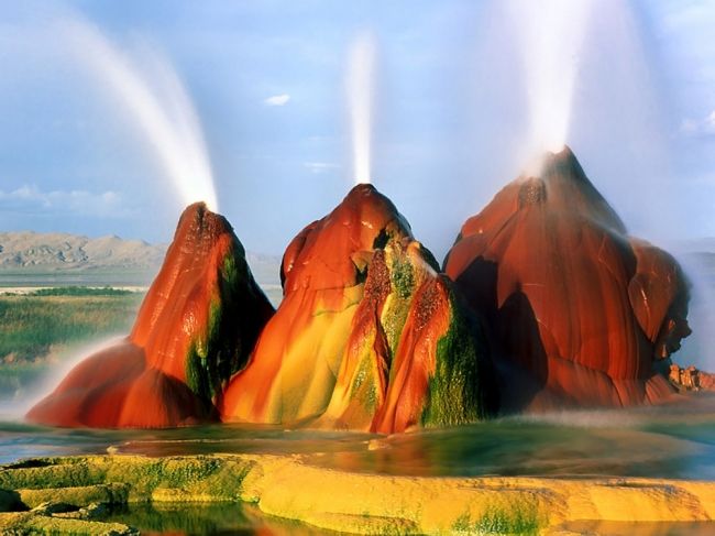 Unusual geyser in the Black Rock desert