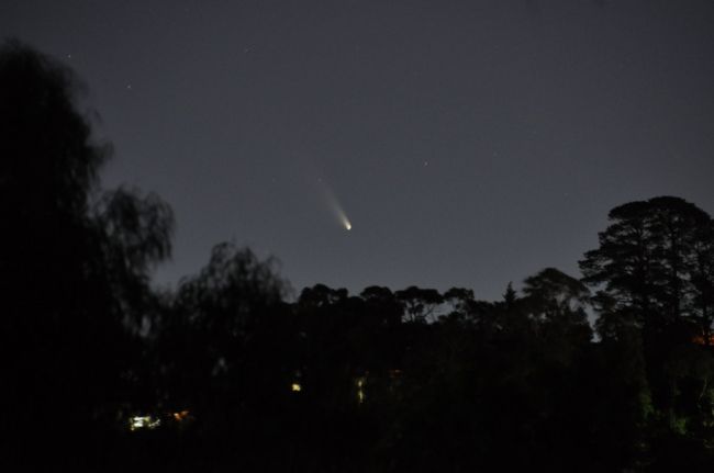 Comet Panstars appeared in the sky above the Earth