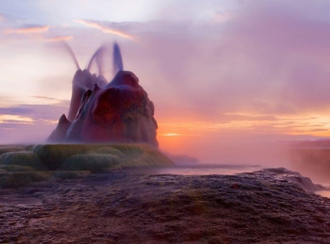 Unusual geyser in the Black Rock desert