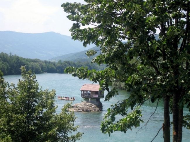 House on the river in Serbia