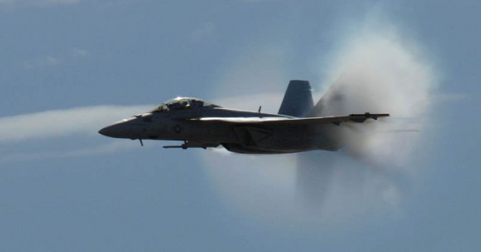 Photos of aircraft overcoming the speed of sound