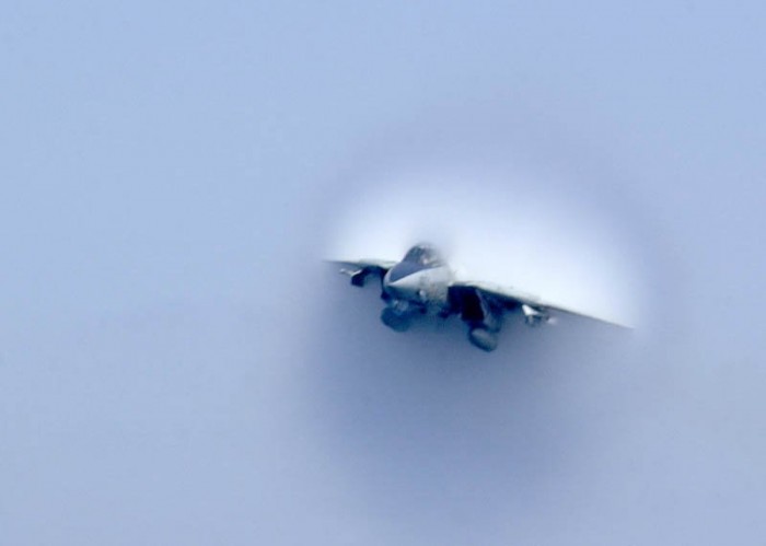 Photos of aircraft overcoming the speed of sound