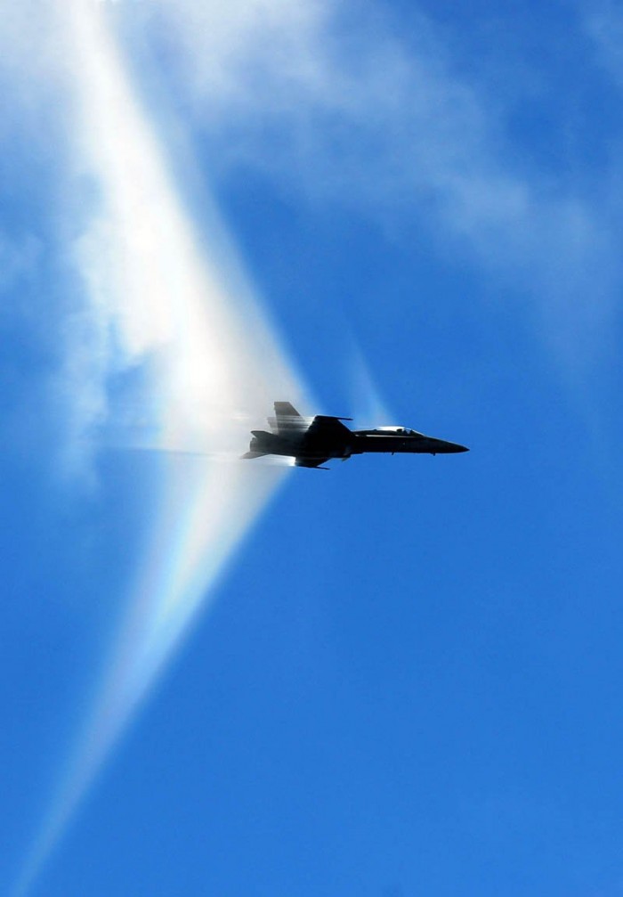 Photos of aircraft overcoming the speed of sound