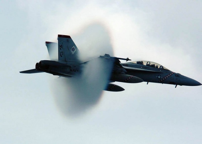 Photos of aircraft overcoming the speed of sound