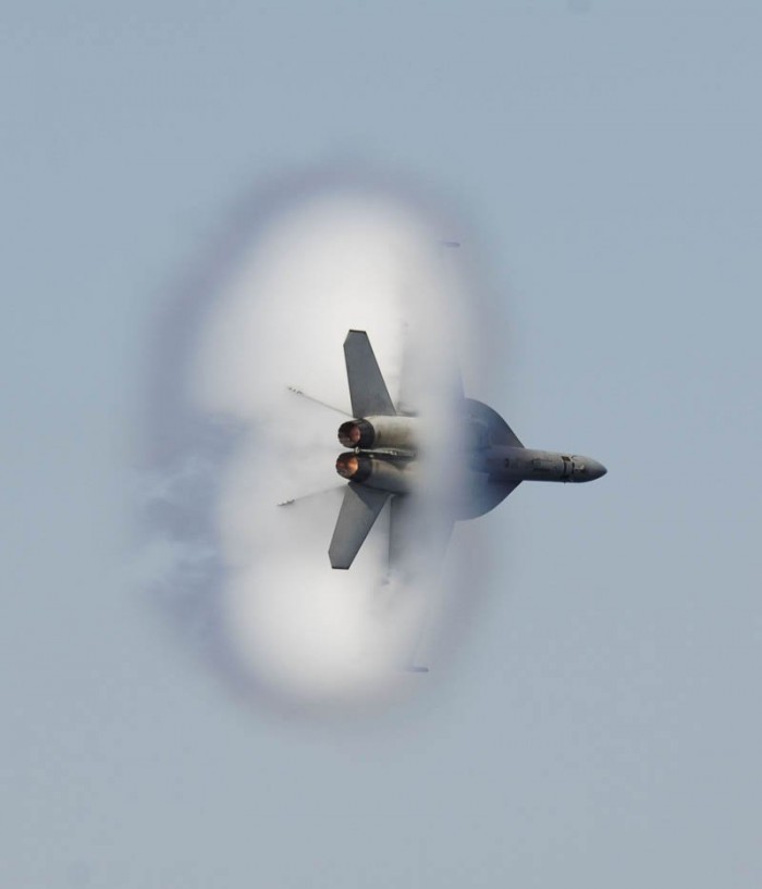 Photos of aircraft overcoming the speed of sound