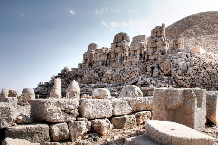 Ancient ruins on top of the Nemrut Mountain