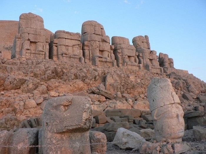 Ancient ruins on top of the Nemrut Mountain