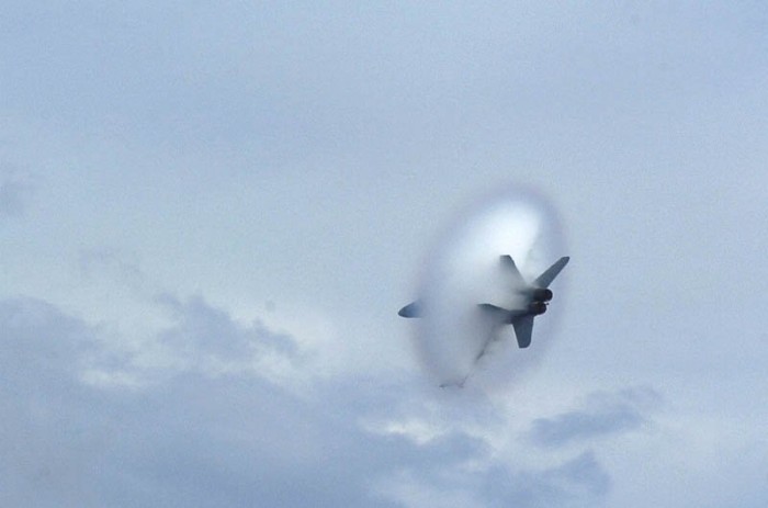 Photos of aircraft overcoming the speed of sound