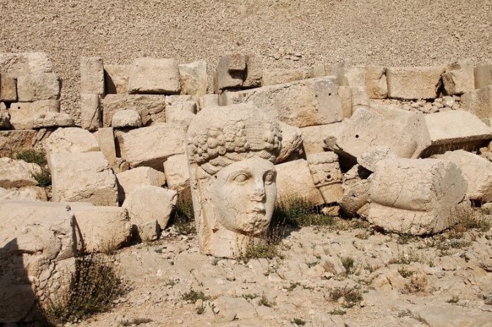 Ancient ruins on the top of the Nemrut Mountain