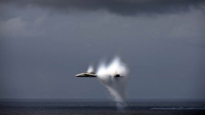 Photos of aircraft overcoming the speed of sound