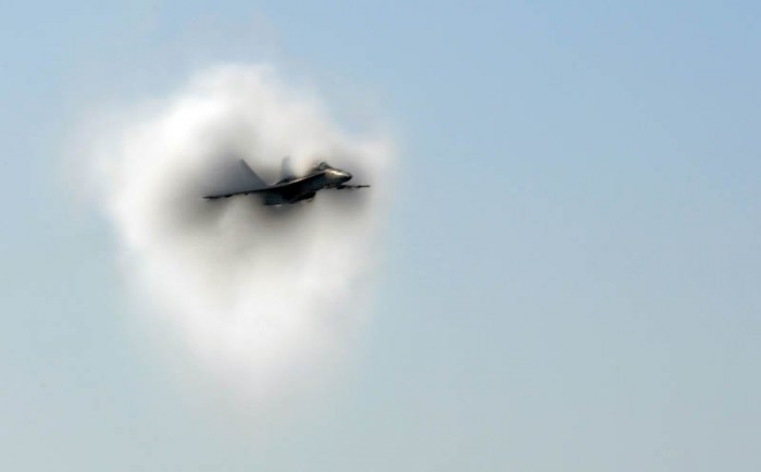 Photos of aircraft overcoming the speed of sound