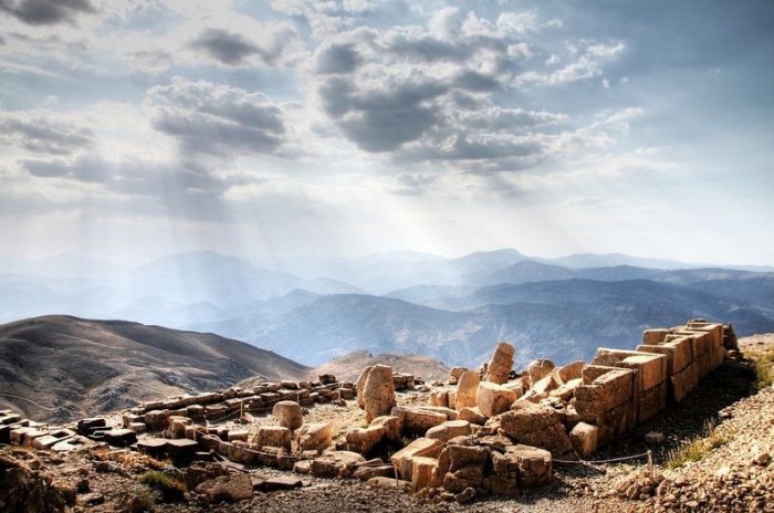 Ancient ruins on top of the Nemrut Mountain