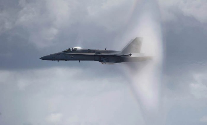 Photos of aircraft overcoming the speed of sound