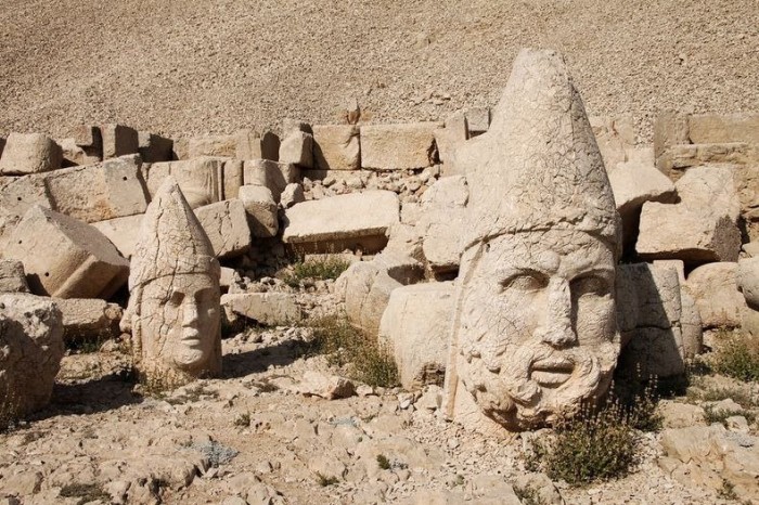 Ancient ruins on top of the Nemrut Mountain