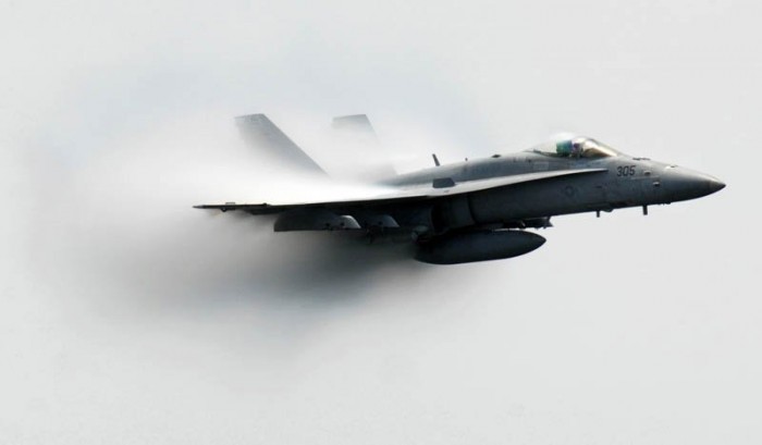 Photos of aircraft overcoming the speed of sound