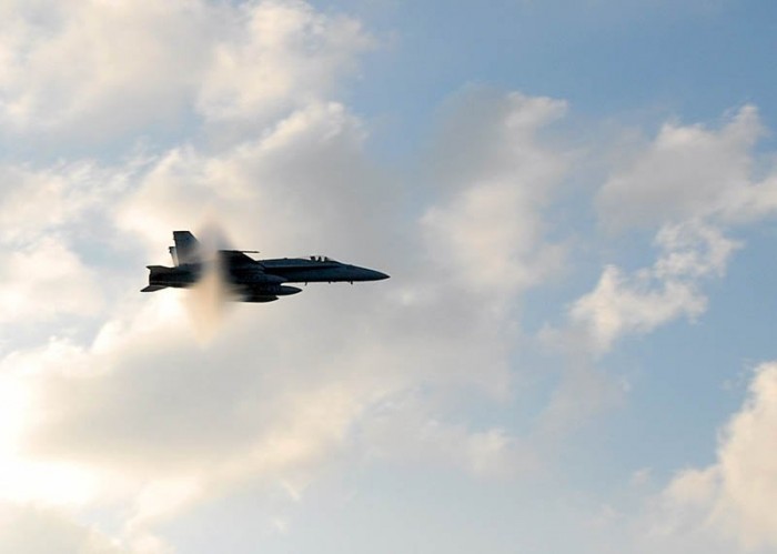 Photos of aircraft overcoming the speed of sound