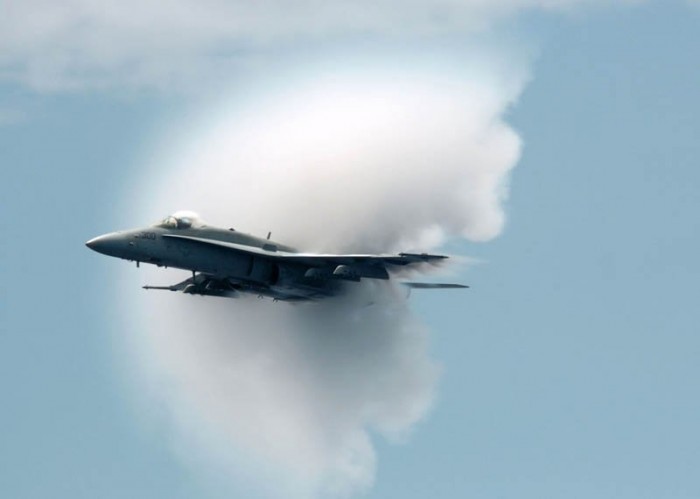 Photos of aircraft overcoming the speed of sound