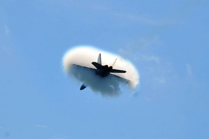 Photos of aircraft overcoming the speed of sound