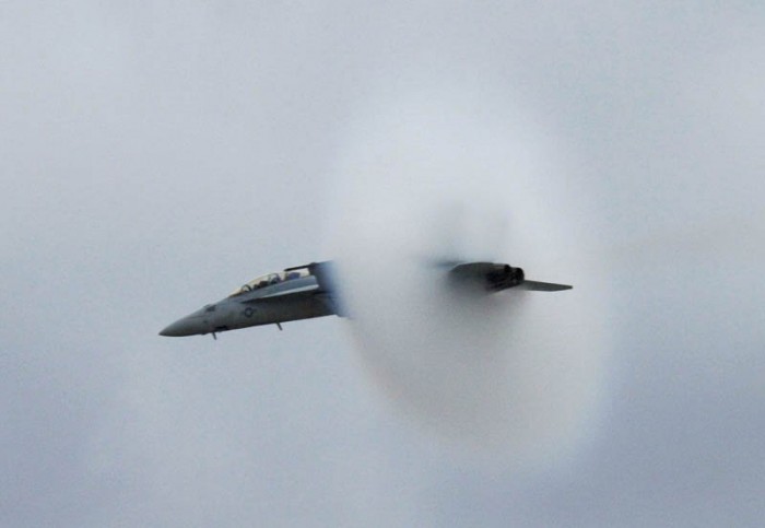 Photos of aircraft overcoming the speed of sound