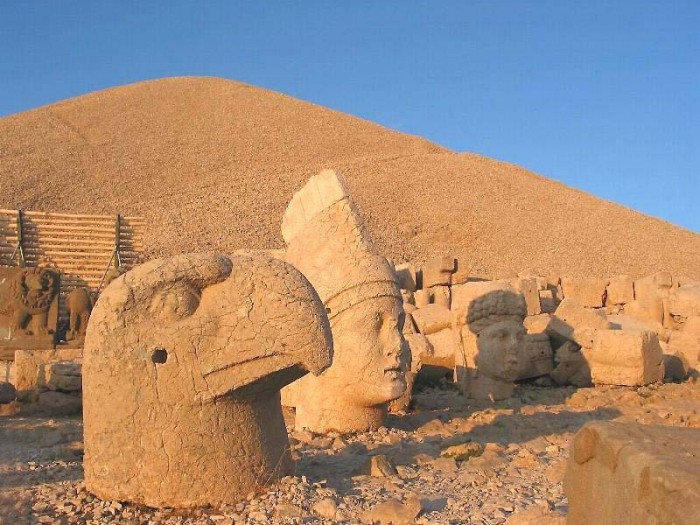 Ancient ruins on top of the Nemrut Mountain