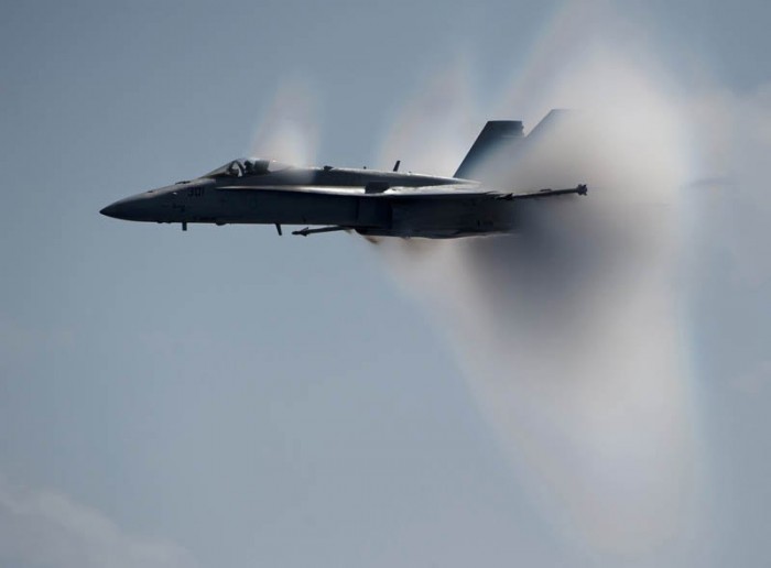 Photos of aircraft overcoming the speed of sound