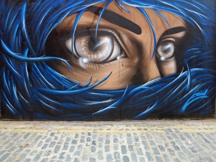 Brilliant eyes in the street art Eoin