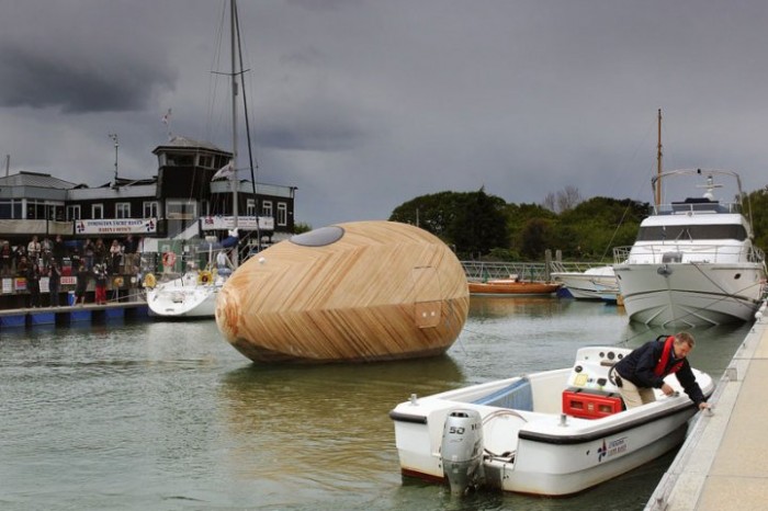 Wooden floating house-egg