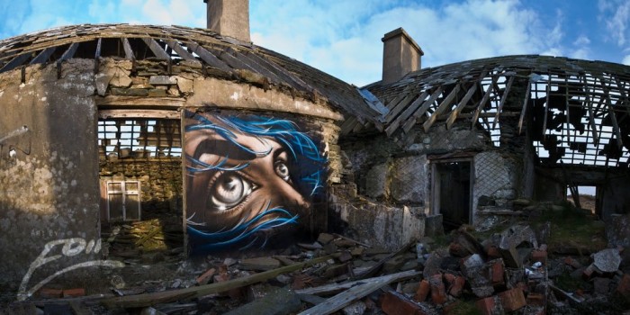 Brilliant eyes in the street art Eoin