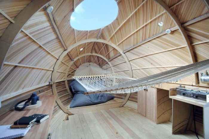 Wooden floating house-egg