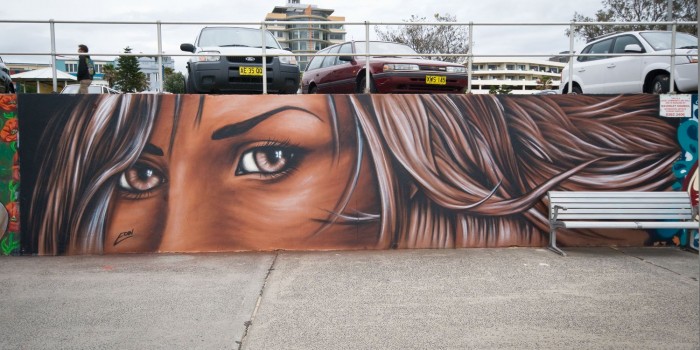 Brilliant eyes in the street art Eoin