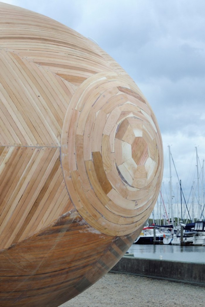 Wooden floating house-egg