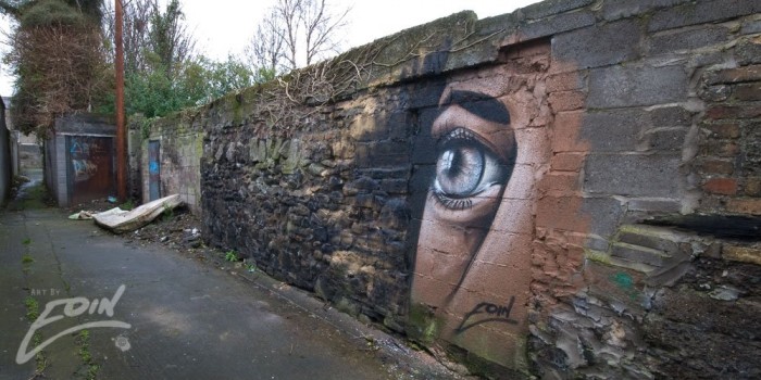 Brilliant eyes in the street art Eoin