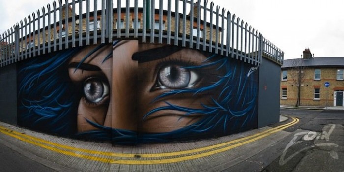 Brilliant eyes in the street art Eoin