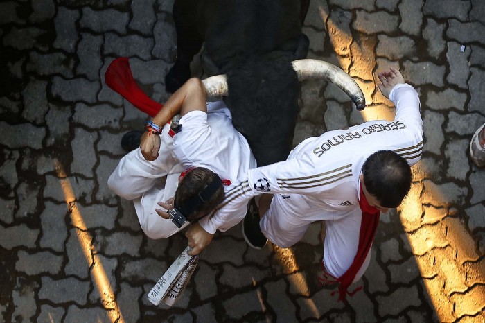 The Festival of San Fermin 2013 and the flight from the bulls